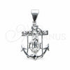 Sterling Silver Religious Pendant, Guadalupe Design, Polished, Silver Finish, 05.392.0116