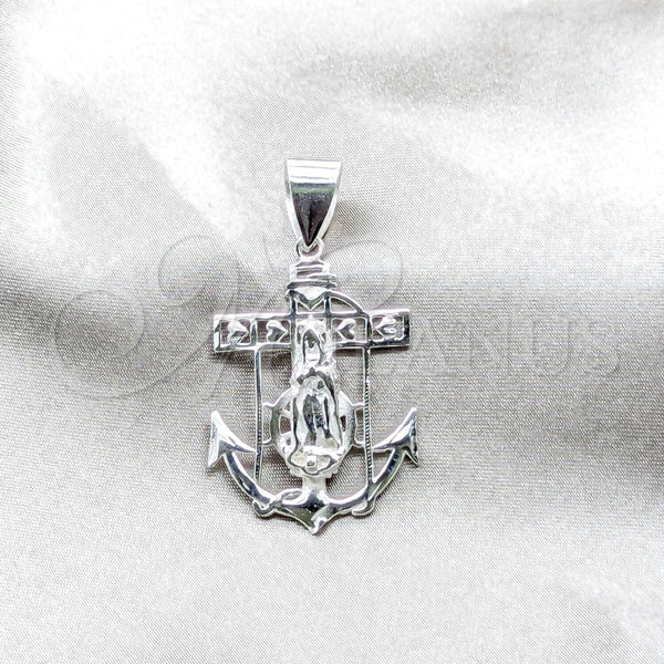 Sterling Silver Pendant — Religious Pendant Guadalupe Design Polished 05. — main product view — SKU 159237 | Plata 925 dije — Religious Pendant Guadalupe diseño pulido 05. — SKU 159237
