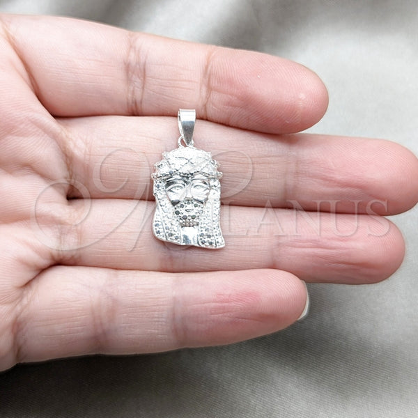 Sterling Silver Pendant — Religious Pendant Jesus Design Polished 05. — alternate product view — SKU 159238 | Plata 925 dije — Religious Pendant Jesus diseño pulido 05. — SKU 159238
