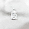Sterling Silver Religious Pendant, Jesus Design, Polished, Silver Finish, 05.392.0117