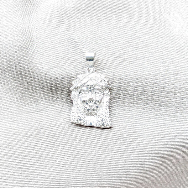 Sterling Silver Pendant — Religious Pendant Jesus Design Polished 05. — main product view — SKU 159238 | Plata 925 dije — Religious Pendant Jesus diseño pulido 05. — SKU 159238