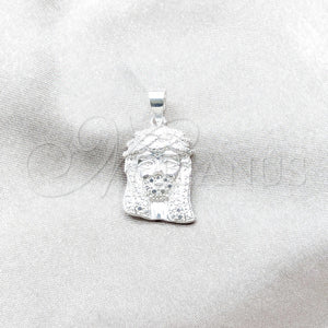 Sterling Silver Pendant — Religious Pendant Jesus Design Polished 05. — main product view — SKU 159238 | Plata 925 dije — Religious Pendant Jesus diseño pulido 05. — SKU 159238