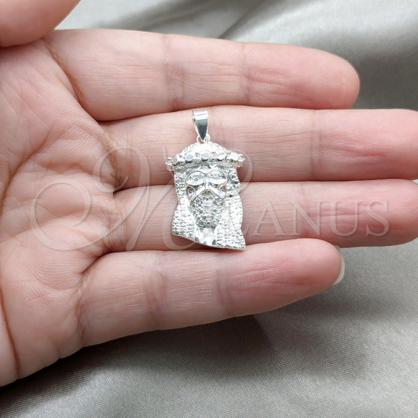 Sterling Silver Pendant — Religious Pendant Jesus Design Polished 05. — alternate product view — SKU 159239 | Plata 925 dije — Religious Pendant Jesus diseño pulido 05. — SKU 159239