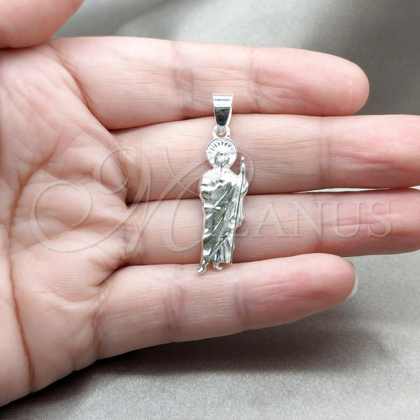 Sterling Silver Pendant — Religious Pendant San Judas Design Polished 05. — alternate product view — SKU 159240 | Plata 925 dije — Religious Pendant San Judas diseño pulido 05. — SKU 159240