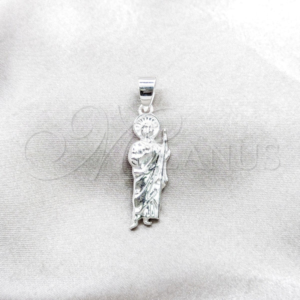 Sterling Silver Pendant — Religious Pendant San Judas Design Polished 05. — main product view — SKU 159240 | Plata 925 dije — Religious Pendant San Judas diseño pulido 05. — SKU 159240