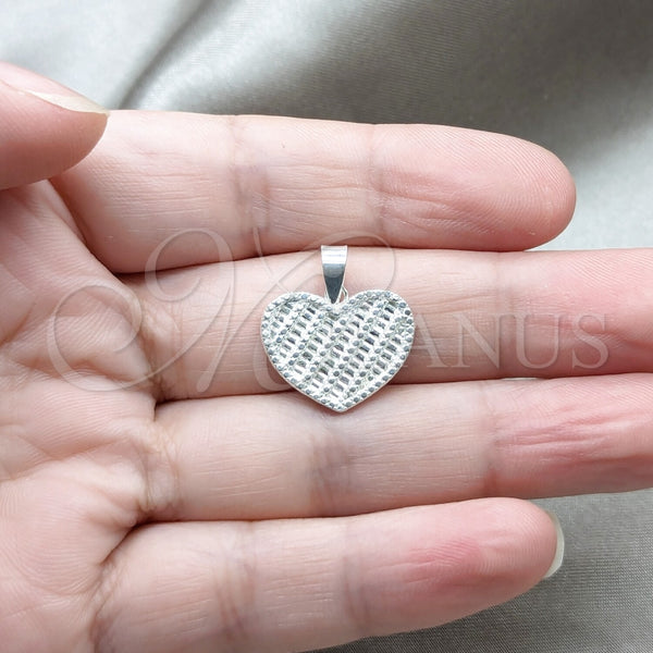 Sterling Silver Pendant — Fancy Pendant Heart Design Polished 05. — alternate product view — SKU 159241 | Plata 925 dije — elegante Pendant corazón diseño pulido 05. — SKU 159241