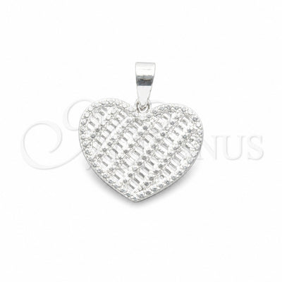 Sterling Silver Fancy Pendant, Heart Design, Polished, Silver Finish, 05.392.0120 for wholesale, main product view