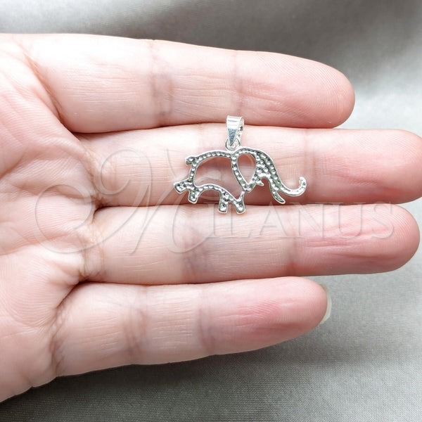 Sterling Silver Pendant — Fancy Pendant Elephant Design Polished 05. — alternate product view — SKU 159242 | Plata 925 dije — elegante Pendant Elephant diseño pulido 05. — SKU 159242