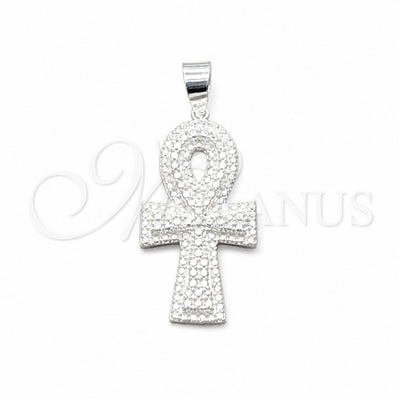 Sterling Silver Fancy Pendant, Cross Design, Polished, Silver Finish, 05.392.0122 for wholesale, main product view