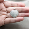 Sterling Silver Fancy Pendant, Heart Design, Polished, Silver Finish, 05.392.0123