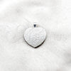 Sterling Silver Fancy Pendant, Heart Design, Polished, Silver Finish, 05.392.0123