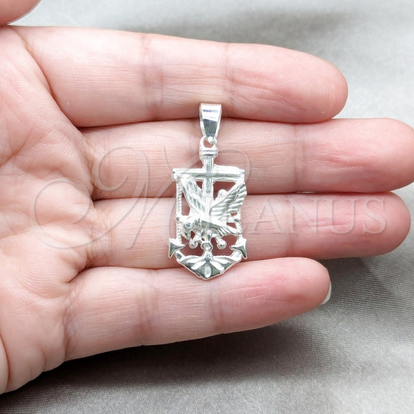Sterling Silver Pendant — Fancy Pendant Eagle and Anchor Design Polished 05. — alternate product view — SKU 159246 | Plata 925 dije — elegante Pendant Eagle and Anchor diseño pulido 05. — SKU 159246