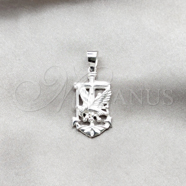 Sterling Silver Pendant — Fancy Pendant Eagle and Anchor Design Polished 05. — main product view — SKU 159246 | Plata 925 dije — elegante Pendant Eagle and Anchor diseño pulido 05. — SKU 159246