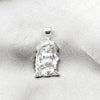 Sterling Silver Religious Pendant, Jesus Design, Polished, Silver Finish, 05.392.0126