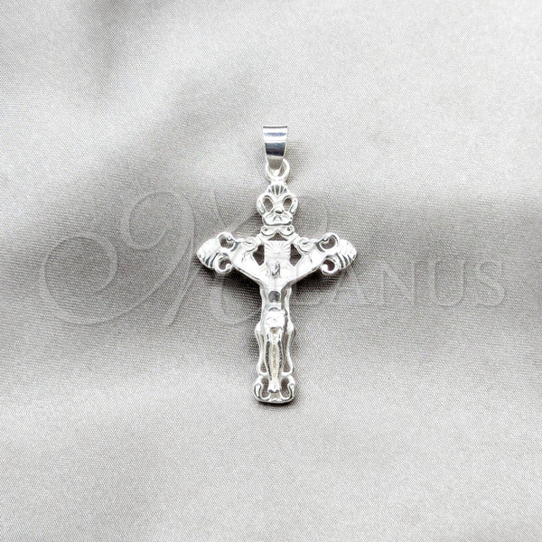 Sterling Silver Pendant — Religious Pendant Cross Design Polished 05. — main product view — SKU 159248 | Plata 925 dije — Religious Pendant cruz diseño pulido 05. — SKU 159248