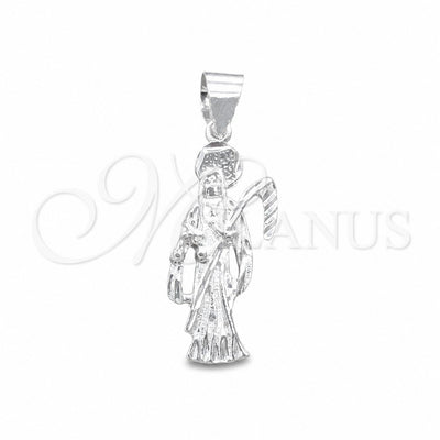 Sterling Silver Religious Pendant, Santa Muerte Design, Polished, Silver Finish, 05.392.0128 for wholesale, main product view
