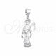 Sterling Silver Religious Pendant, Santa Muerte Design, Polished, Silver Finish, 05.392.0128