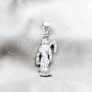 Sterling Silver Pendant — Religious Pendant Santa Muerte Design Polished 05. — main product view — SKU 159249 | Plata 925 dije — Religious Pendant Santa Muerte diseño pulido 05. — SKU 159249