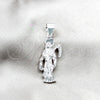 Sterling Silver Religious Pendant, Santa Muerte Design, Polished, Silver Finish, 05.392.0128