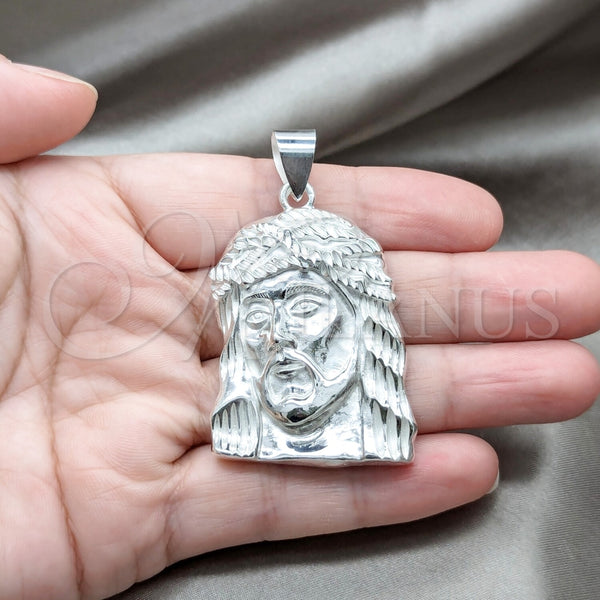 Sterling Silver Pendant — Religious Pendant Jesus Design Polished 05. — alternate product view — SKU 159251 | Plata 925 dije — Religious Pendant Jesus diseño pulido 05. — SKU 159251
