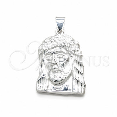 Sterling Silver Religious Pendant, Jesus Design, Polished, Silver Finish, 05.392.0130 for wholesale, main product view