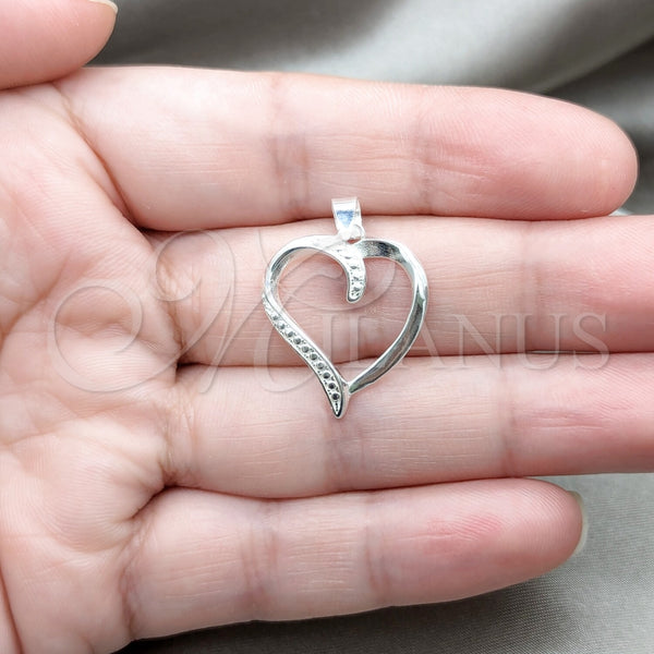 Sterling Silver Pendant — Fancy Pendant Heart Design Polished 05. — alternate product view — SKU 159252 | Plata 925 dije — elegante Pendant corazón diseño pulido 05. — SKU 159252