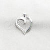 Sterling Silver Fancy Pendant, Heart Design, Polished, Silver Finish, 05.392.0131