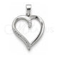 Dije Elegante 05.392.0131 Plata Rodinada, Diseño de Corazón, Pulido, Tono Plateado