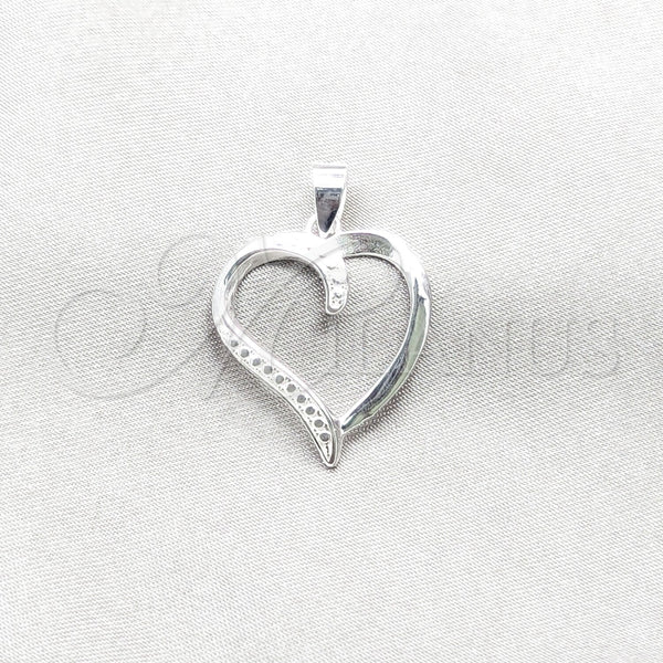 Sterling Silver Pendant — Fancy Pendant Heart Design Polished 05. — main product view — SKU 159252 | Plata 925 dije — elegante Pendant corazón diseño pulido 05. — SKU 159252