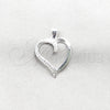Sterling Silver Fancy Pendant, Heart Design, Polished, Silver Finish, 05.392.0131