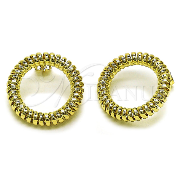Oro Laminado Stud Earring, Gold Filled Style Polished, Golden Finish, 02.213.0804