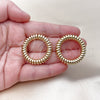 Oro Laminado Stud Earring, Gold Filled Style Twist Design, Polished, Golden Finish, 02.213.0804