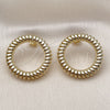 Oro Laminado Stud Earring, Gold Filled Style Twist Design, Polished, Golden Finish, 02.213.0804
