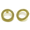 Oro Laminado Stud Earring, Gold Filled Style Twist Design, Polished, Golden Finish, 02.213.0804