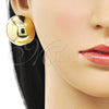 Oro Laminado Stud Earring, Gold Filled Style Ball and Hollow Design, Polished, Golden Finish, 02.213.0807