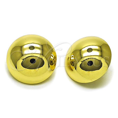 Oro Laminado Stud Earring, Gold Filled Style Ball and Hollow Design, Polished, Golden Finish, 02.213.0807