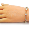 Oro Laminado Fancy Bracelet, Gold Filled Style with White Cubic Zirconia, Polished, Golden Finish, 03.283.0311.3.07