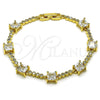 Oro Laminado Fancy Bracelet, Gold Filled Style with White Cubic Zirconia, Polished, Golden Finish, 03.283.0311.3.07