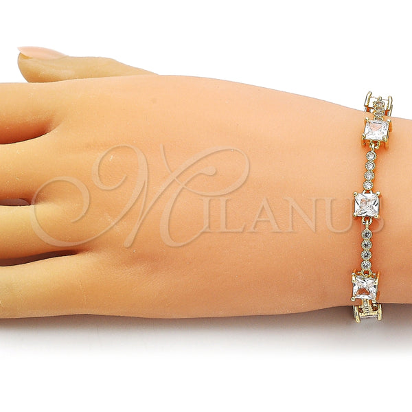Gold Filled Bracelet — Fancy Bracelet with White Cubic Zirconia Polished 03. — alternate product view — SKU 159258 | Oro Laminado brazalete — elegante Bracelet with blanco Cubic Zirconia pulido 03. — SKU 159258