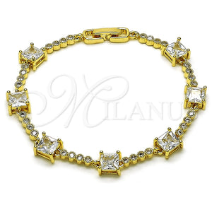 Gold Filled Bracelet — Fancy Bracelet with White Cubic Zirconia Polished 03. — main product view — SKU 159258 | Oro Laminado brazalete — elegante Bracelet with blanco Cubic Zirconia pulido 03. — SKU 159258