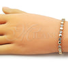 Oro Laminado Tennis Bracelet, Gold Filled Style with White Cubic Zirconia, Polished, Golden Finish, 03.283.0454.07