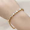 Oro Laminado Tennis Bracelet, Gold Filled Style with White Cubic Zirconia, Polished, Golden Finish, 03.283.0454.07