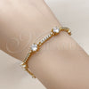 Oro Laminado Tennis Bracelet, Gold Filled Style with White Cubic Zirconia, Polished, Golden Finish, 03.283.0455.07 (06 MM Thickness, 7 Inches Length)