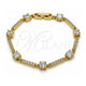 Pulsera Tennis 03.283.0455.07 Oro Laminado, con Zirconia Cubica Blanca, Pulido, Tono Dorado (Grosor 06 MM, 7 Pulgadas de Largo)