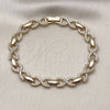 Oro Laminado Tennis Bracelet, Gold Filled Style Infinite and Hugs and Kisses Design, with White Cubic Zirconia, Polished, Golden Finish, 03.283.0458.07 (07 MM Thickness, 7 Inches Length)