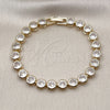 Oro Laminado Tennis Bracelet, Gold Filled Style with White Cubic Zirconia, Polished, Golden Finish, 03.283.0462.07