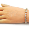 Oro Laminado Tennis Bracelet, Gold Filled Style with White Cubic Zirconia, Polished, Golden Finish, 03.283.0462.07 (07 MM Thickness, 7 Inches Length)