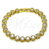 Oro Laminado Tennis Bracelet, Gold Filled Style with White Cubic Zirconia, Polished, Golden Finish, 03.283.0462.07 (07 MM Thickness, 7 Inches Length)