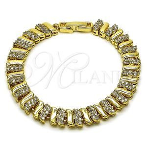 Gold Filled Bracelet — Tennis Bracelet with White Cubic Zirconia Polished 03. — main product view — SKU 159273 | Oro Laminado brazalete — Tennis Bracelet with blanco Cubic Zirconia pulido 03. — SKU 159273