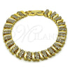 Oro Laminado Tennis Bracelet, Gold Filled Style with White Cubic Zirconia, Polished, Golden Finish, 03.283.0463.07 (08 MM Thickness, 7 Inches Length)